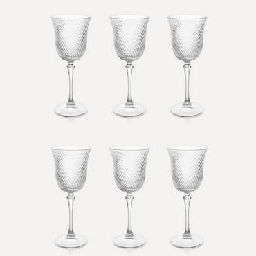 Julia Twisted Cut Crystal White Wine Glasses - Set of 6 Julia Twisted Cut Crystal White Wine Glasses - Set of 6