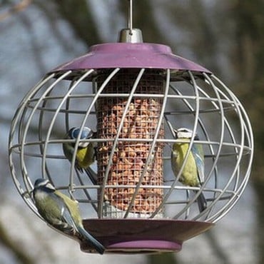 Round Helix Nut Bird Feeder - Aubergine