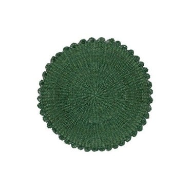 Scalloped Abaca Placemat - Juniper