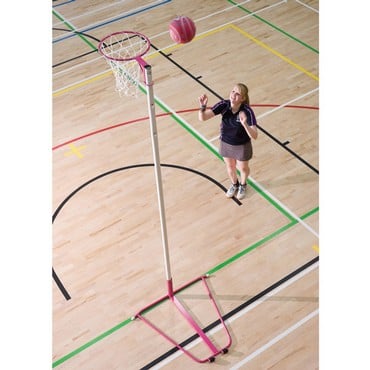 Single Pink Netball Post - Freestanding 10mm Ring