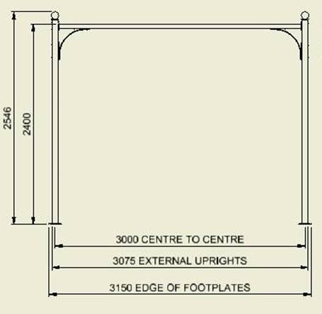 ARC-923 Traditional Rose Arch Dimensions