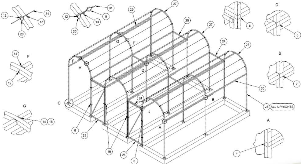 Coloured Arch Fruit Cage 1