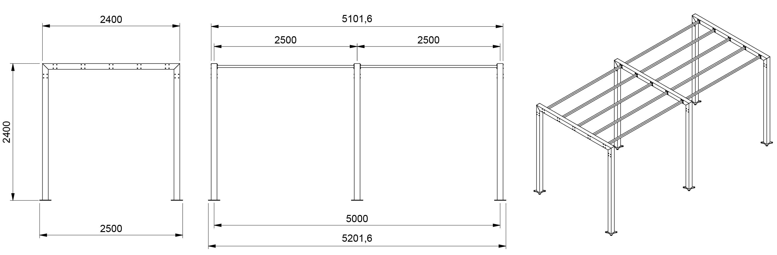 Modern Pergola Size Info Panel