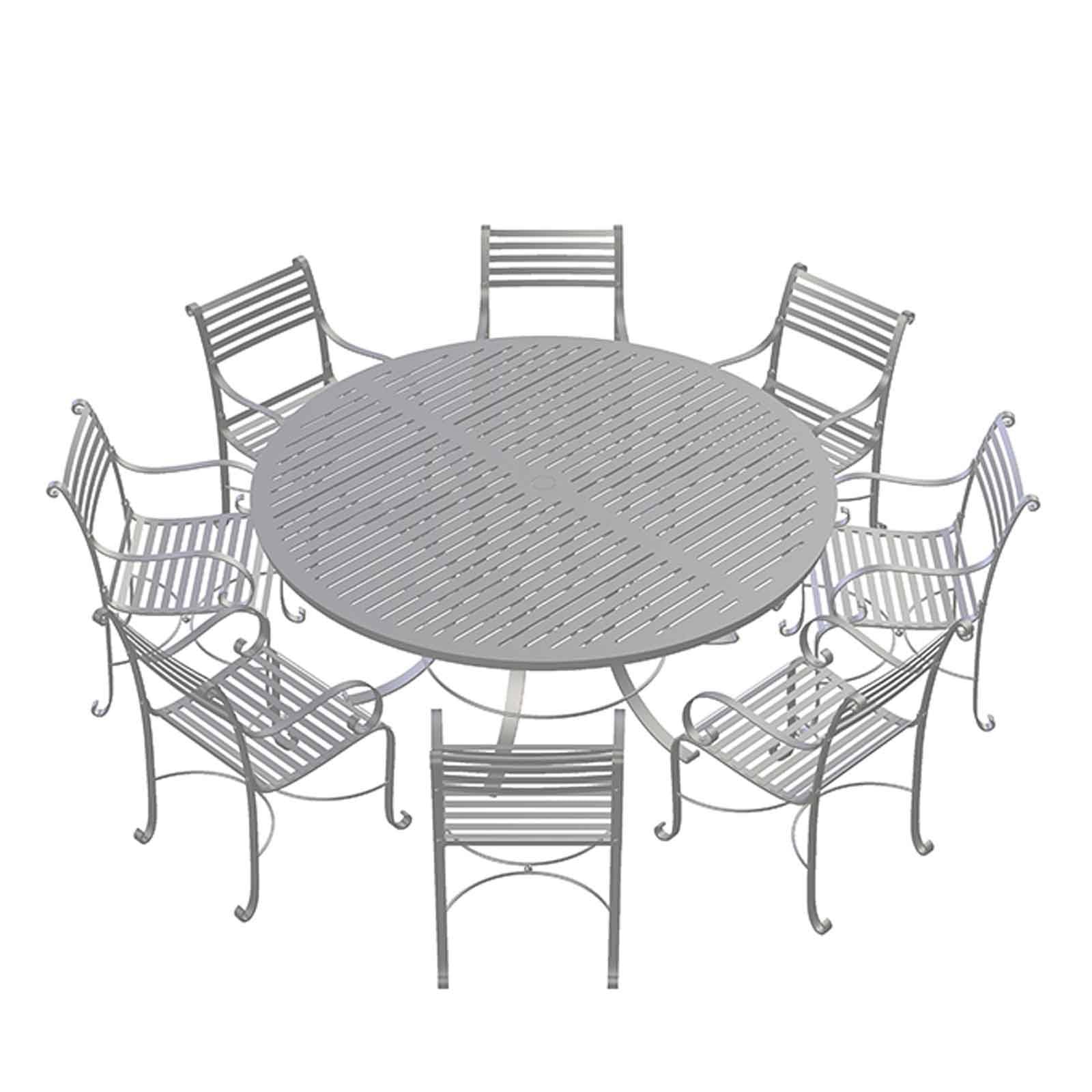 Round Table 1.8m 8 chairs render