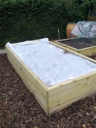 fleece on raised bed