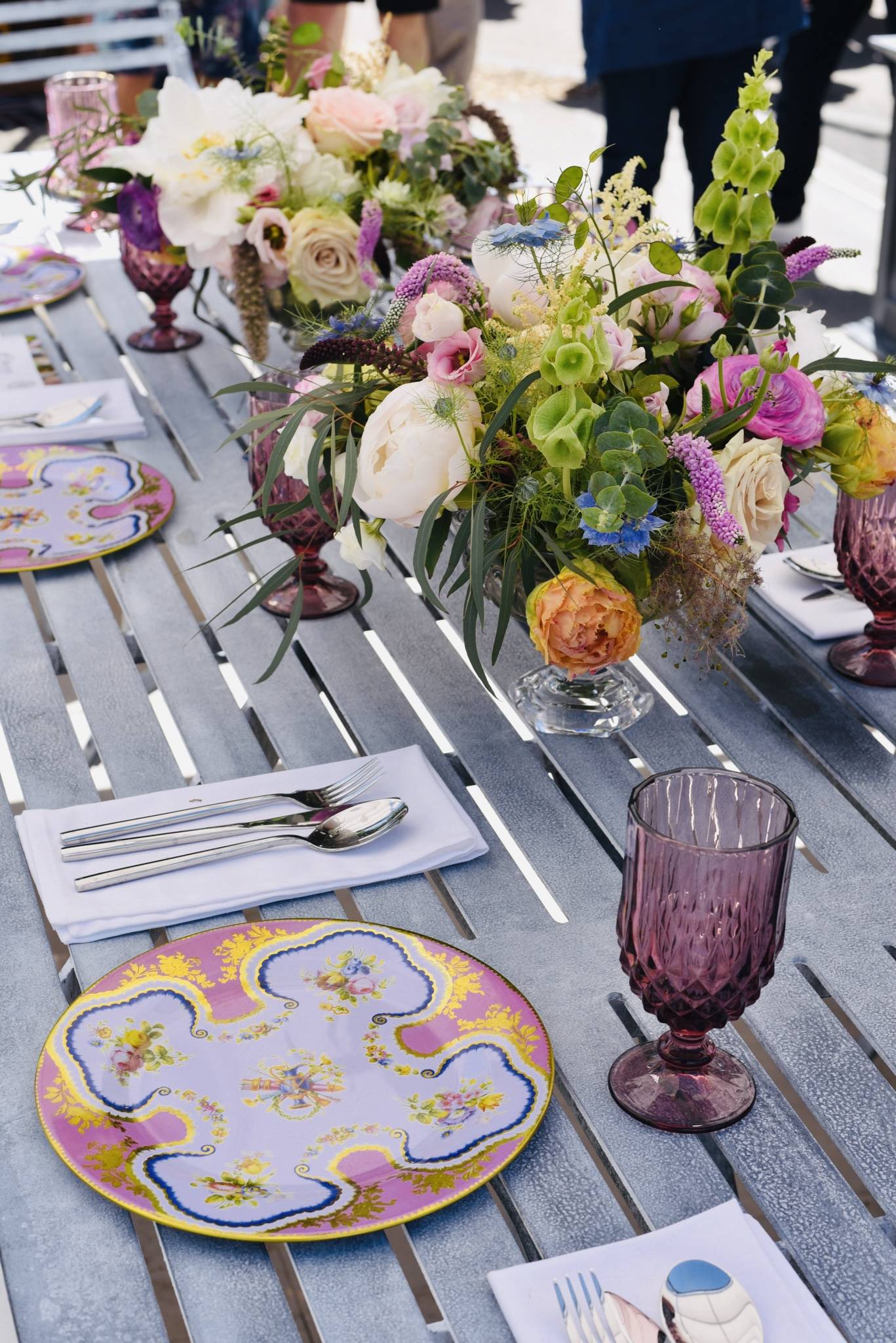 Patio planes, glass, flowers portrait