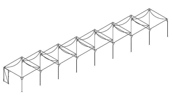 Mutiple Peak Roof Cages on a Slope Mutiple Peak Roof Cages on a Slope