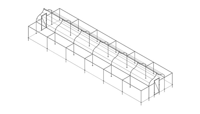 18m x 5m Ogee Arch Fruit Cage Design 18m x 5m Ogee Arch Fruit Cage Design