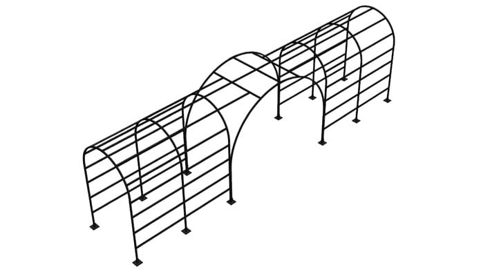 Roman Bisecting Pergola Above Ground CAD 1