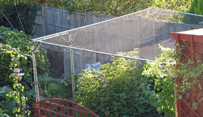 3.5m x 3.2m Bespoke Aluminium Angled Fruit Cage, Mr Moles - Avon