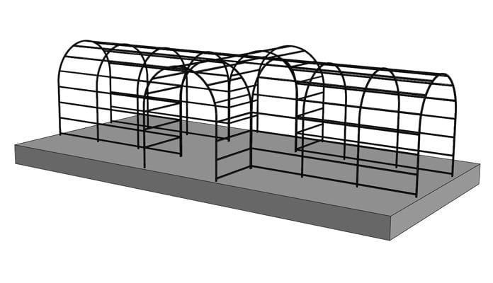2m Roman Pergola with Two Side Entrances Design 2m Roman Pergola with Two Side Entrances Design