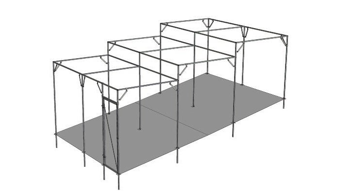 Example Project - Fruit cages in a 3 step arrangement