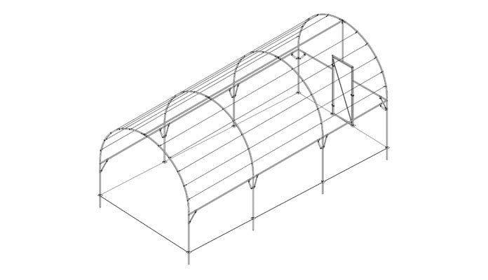 3.m Wide Roman Arch Fruit Cage Sloped and on an Angle Design 3.m Wide Roman Arch Fruit Cage Sloped and on an Angle Design