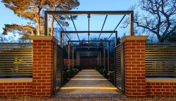Contemporary Pergola Walkway Lit 1 Contemporary Pergola Walkway Lit 1