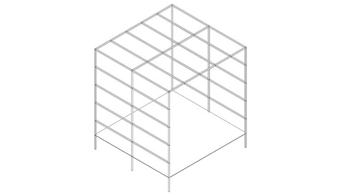 Daisy Barn Garden Square Pergola CAD Drawing