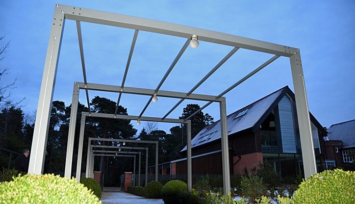 Contemporary Pergola Walkway By Night Contemporary Pergola Walkway By Night