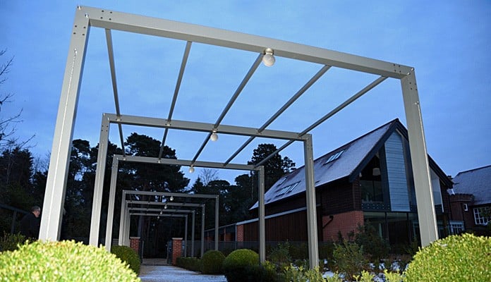 Contemporary Pergola Walkway By Night