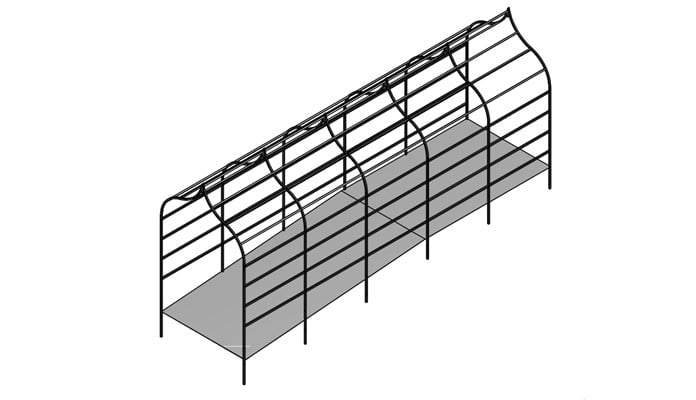 2m x 7m Sloping Ogee Pergola Design 2m x 7m Sloping Ogee Pergola Design