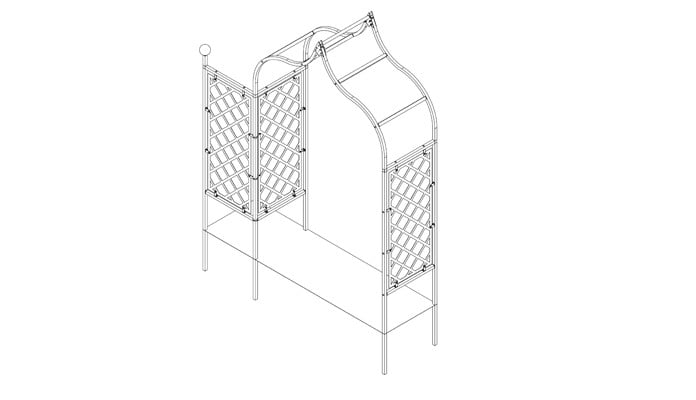 Ogee Half Lattice Arch with Lattice Side Panel Design Ogee Half Lattice Arch with Lattice Side Panel Design
