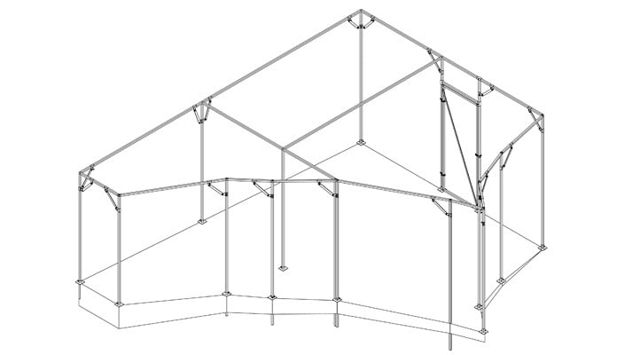 Angled Sloping Steel Cage Design Angled Sloping Steel Cage Design
