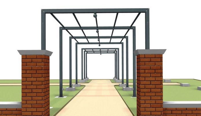 Contemporary Pergola Walkway CAD 2