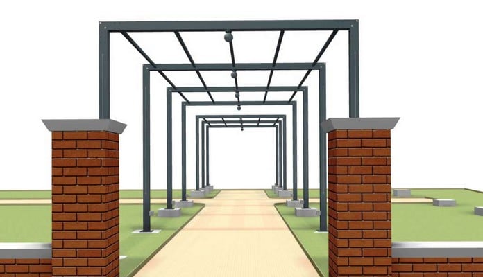 Contemporary Pergola Walkway CAD 2 Contemporary Pergola Walkway CAD 2
