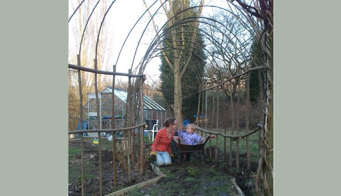 Roman Arches Linked & Curved, Natural Pergola