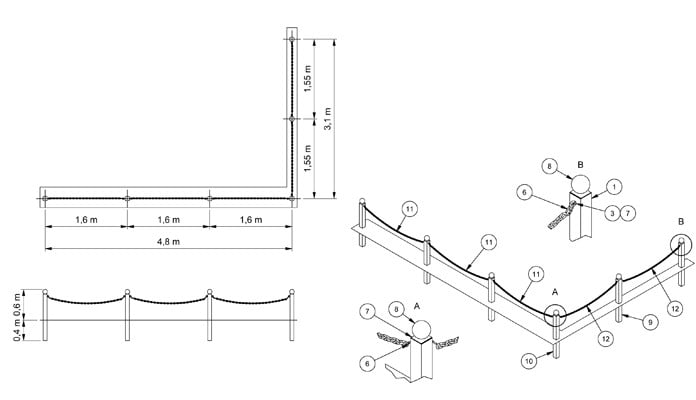 Chain Link Fencing CAD Drawing 1
