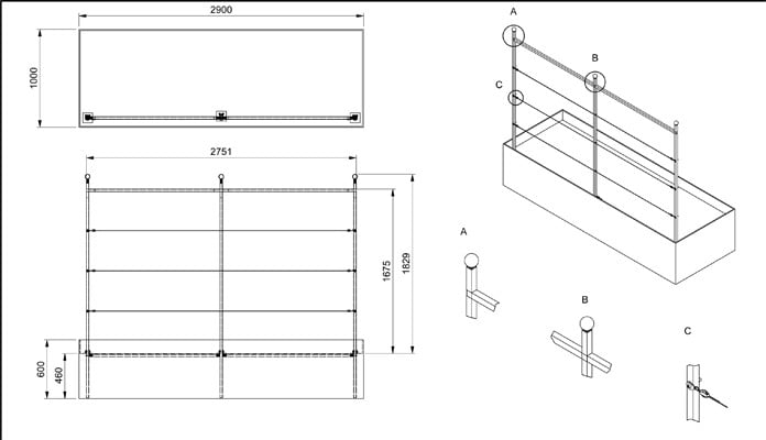 Espalier Style Fence Frames CAD Drawing