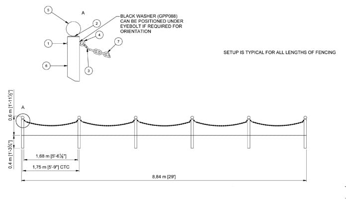 Bespoke Chain Link CAD Drawing 2