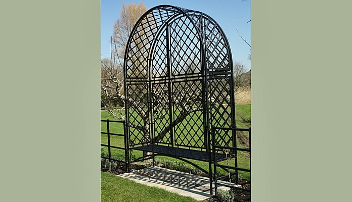 Steel Arbour Fully Latticed with Fitted Bench 1