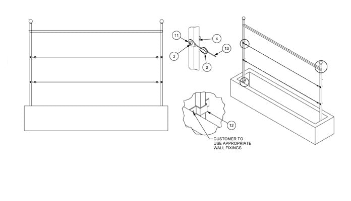 Fence Frames Espalier Courtyard CAD Drawing