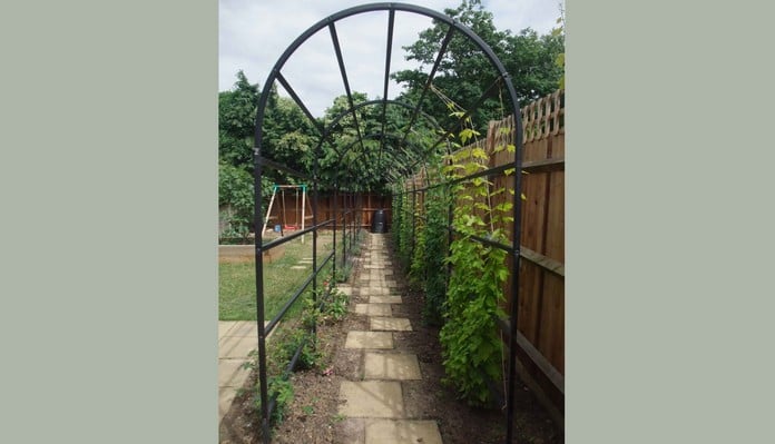 Roman Pergola with Side Access Through Pergola