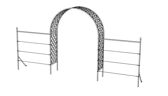 Roman Lattice Arch Fence System Design
