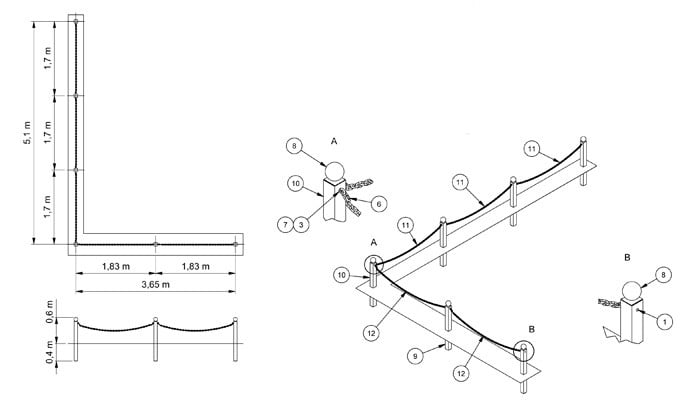 Chain Link Fencing CAD Drawing 2