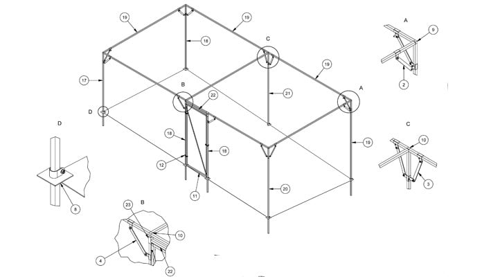 Fruit Cage Steel Sloped 3 CAD Drawing 2 Fruit Cage Steel Sloped 3 CAD Drawing 2