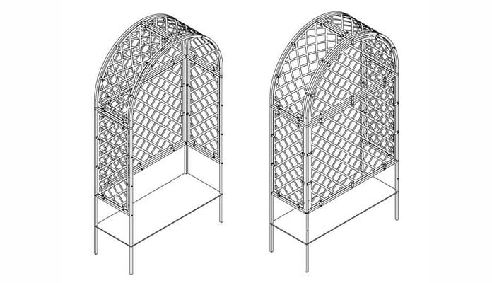 Roman Fully Latticed Arbour Design Roman Fully Latticed Arbour Design
