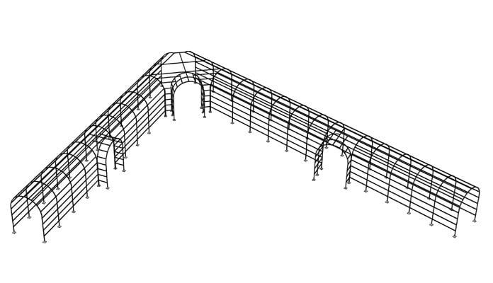 Bisecting Roman Pergola Design Bisecting Roman Pergola Design