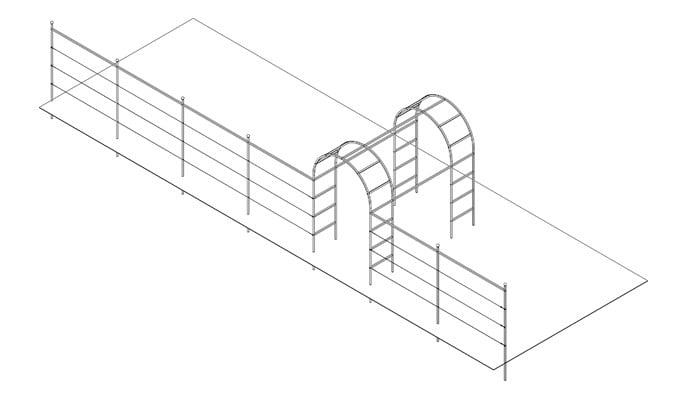 Double Roman Arch Walkway with Fence System Design