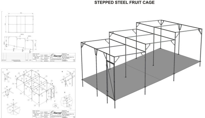Stepped Fruit Cage CAD Drawing