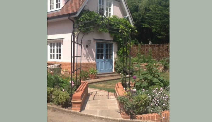 1.5m W x 2.08m L Ogee Pergola, Mrs Carr - Suffolk 1.5m W x 2.08m L Ogee Pergola, Mrs Carr - Suffolk