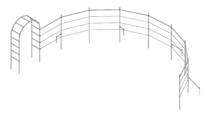 Roman Arch with Semi Circle Fence System Design