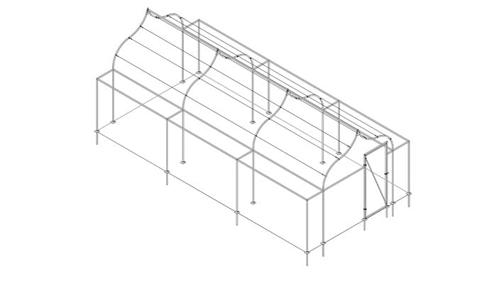 Extended Ogee Arch Fruit Cage Design Extended Ogee Arch Fruit Cage Design
