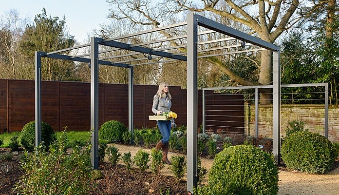 Contemporary Pergola Walkway Spring 1