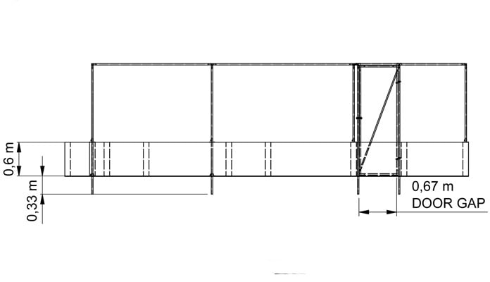 Bespoke walk in steel cage to fit an existing raised bed CAD Drawing 2