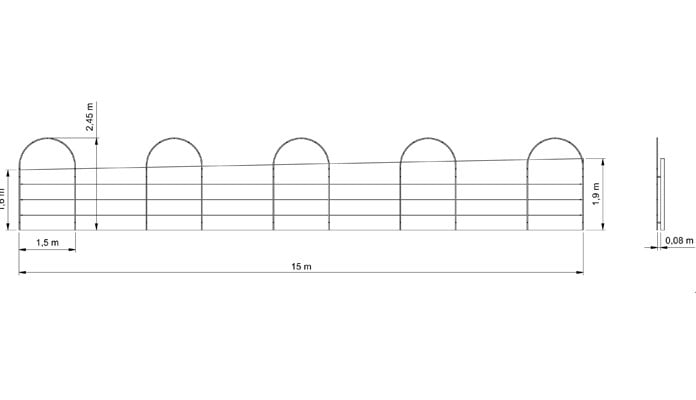 Roman Arches Wall Fixed CAD Drawing 1