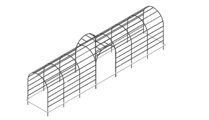 Roman Bisecting Pergola Two Way CAD Drawing 2