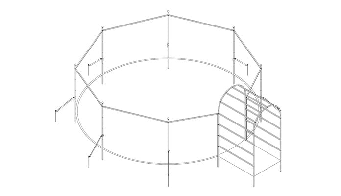 Roman Arch with Circular Arch Fence System Design