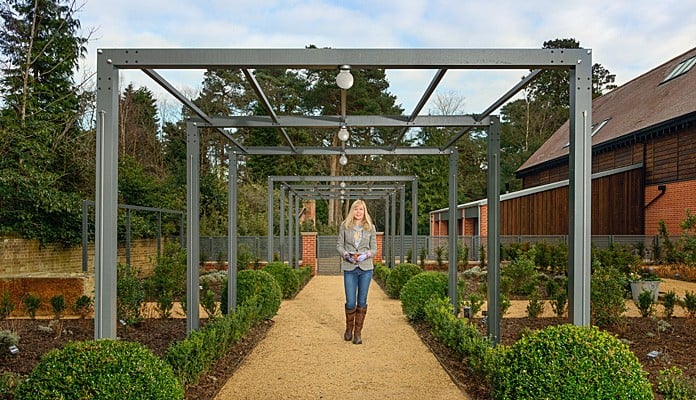 Contemporary Pergola Walkway Spring 2