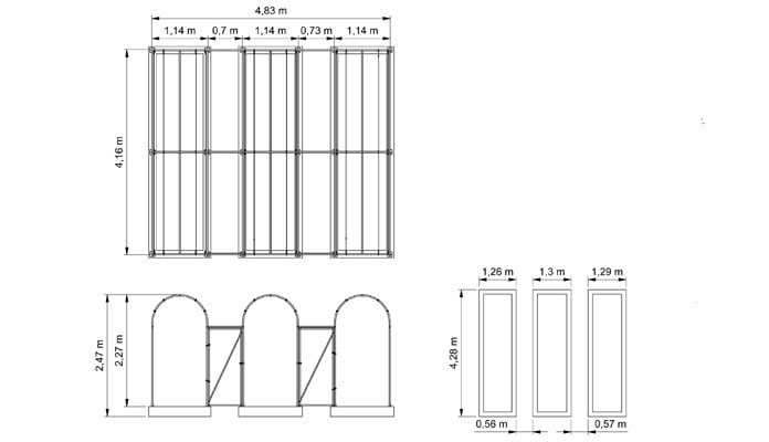 Roman Arch Fruit Cage - CAD Drawing 1